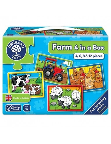 Set 4 Puzzle La ferma (4 6 8 si 12 piese) FARM FOUR IN A