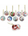 Set 16 globuri cu desene de Craciun, metalice,191112070