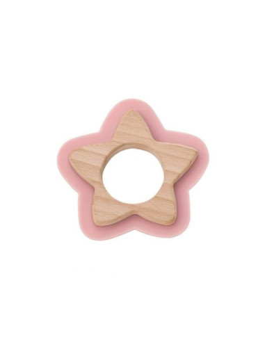 TN-1704-P,Jucarie naturala pentru dentitie Star Roz TN-1704-P,Jucarie naturala pentru dentitie Star Roz