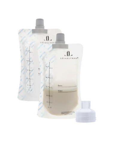 TN-CJ-BMAD,Pungi pentru Stocarea Laptelui Matern Lola&Lykke (10 buc) cu Adaptor Inclus