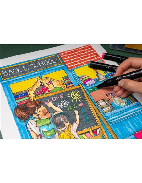 Marker grafic Art Duet DACO MK636, 36 culori