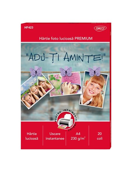Hartie foto A4 230 g/mp 20 coli DACO HF423