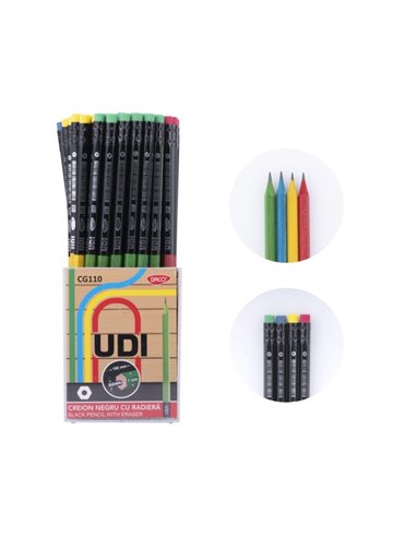 Creion negru HB cu radiera DACO CG110, Udi