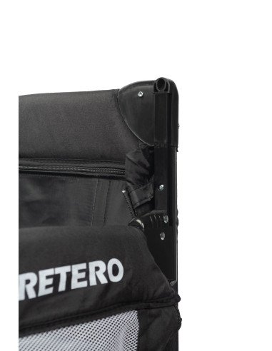 TERO-3305,Patut pliabil cu etaj suplimentar si laterala reglabila Caretero ESTI Negru