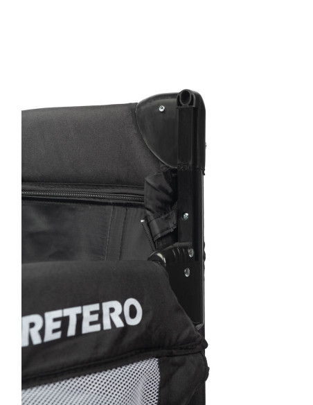 TERO-3305,Patut pliabil cu etaj suplimentar si laterala reglabila Caretero ESTI Negru