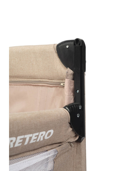 TERO-3304,Patut pliabil cu etaj suplimentar si laterala reglabila Caretero ESTI Maro