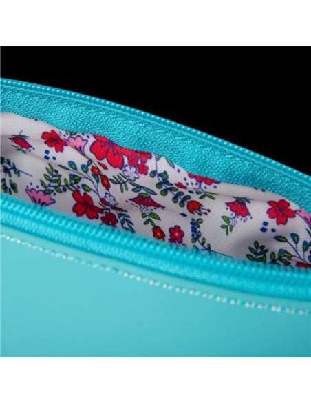 Penar etui rotund OXFORD, Floral pastel, Turcoaz