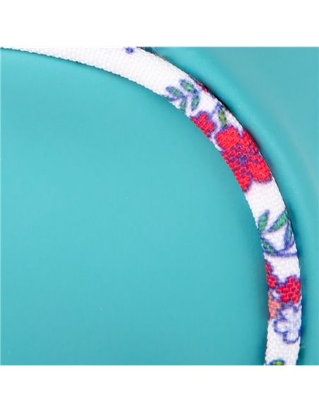 Penar etui rotund OXFORD, Floral pastel, Turcoaz