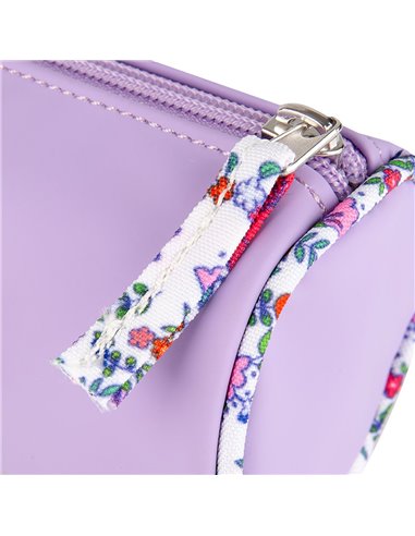 Penar etui rotund OXFORD, Floral pastel, Lila