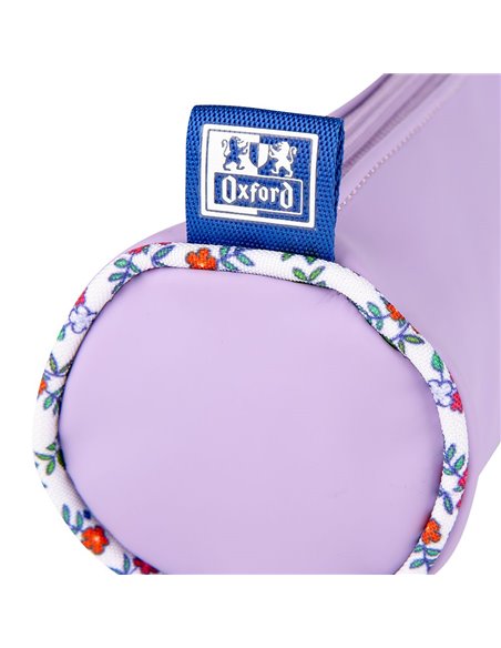 Penar etui rotund OXFORD, Floral pastel, Lila