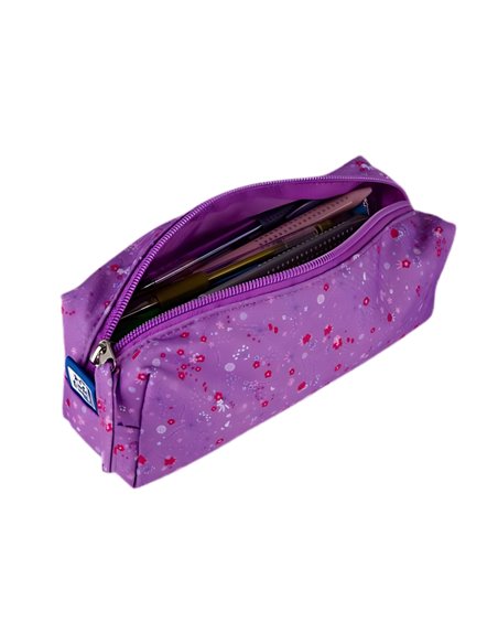 Penar etui dreptunghiular OXFORD floral, Mov inchis
