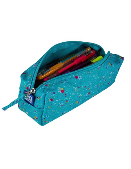 Penar etui dreptunghiular OXFORD floral, Turcoaz
