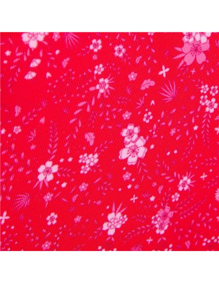 Penar etui oval 1 clapa OXFORD floral, Roz inchis