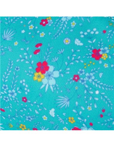 Penar etui rotund OXFORD floral, Turcoaz