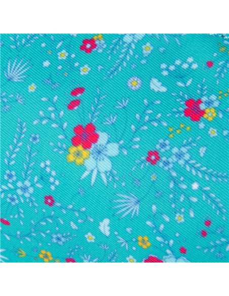 Penar etui rotund OXFORD floral, Turcoaz
