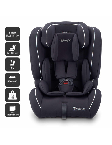 BB-BGO-2451,BabyGo - Scaun auto i-Size FreeFix Black, 76-150 cm, certificat R129