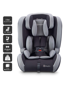 BB-BGO-2452,BabyGo - Scaun auto i-Size FreeFix Grey, 76-150 cm, certificat R129 2