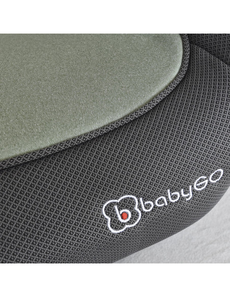 BB-BGO-35011,BabyGo - Scaun auto booster i-Size, Melange Green, 125-150 cm, certificat R129