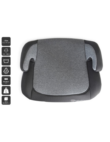 BB-BGO-3509,BabyGo - Scaun auto booster i-Size, Melange Gray, 125-150 cm, certificat R129