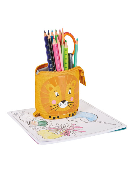 50043682,Penar tip etui + suport instrumente de scris 2 in 1Herlitz, Motiv lion