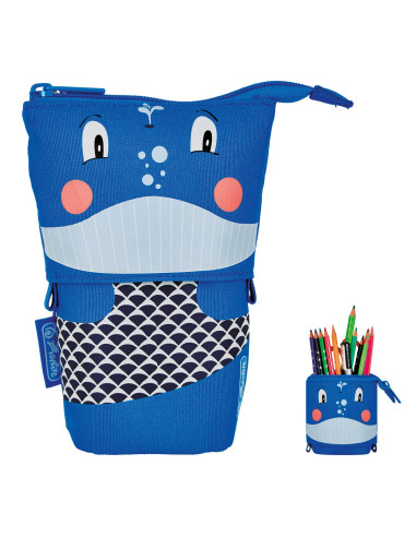 50043668,Penar tip etui + suport instrumente de scris Herlitz, 2 in 1, Motiv whale
