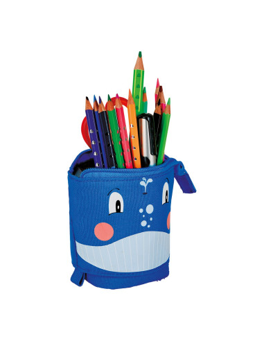 50043668,Penar tip etui + suport instrumente de scris Herlitz, 2 in 1, Motiv whale