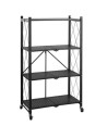 ETJ-4-RENI,Raft RENI multifuncțional, mobil din oțel cu 4 rafturi, 71 x 34 x 126.3 cm, max.30kg/raft, negru