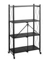 ETJ-4-RENI,Raft RENI multifuncțional, mobil din oțel cu 4 rafturi, 71 x 34 x 126.3 cm, max.30kg/raft, negru