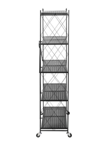 ETJ-5-SLIM,Raft SLIM multifuncțional, mobil din oțel cu 5 rafturi-71 x 34 x 162.5 cm, alb