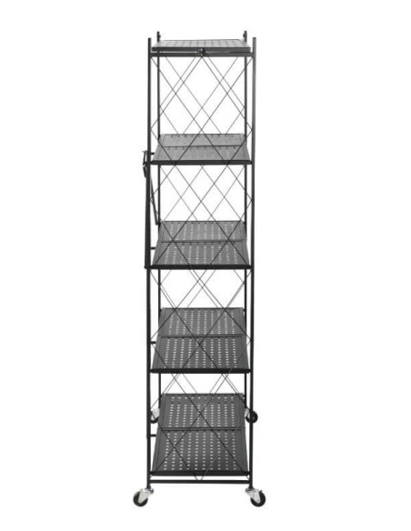 ETJ-5-SLIM,Raft SLIM multifuncțional, mobil din oțel cu 5 rafturi-71 x 34 x 162.5 cm, alb
