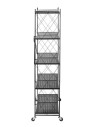 ETJ-5-SLIM,Raft SLIM multifuncțional, mobil din oțel cu 5 rafturi-71 x 34 x 162.5 cm, alb