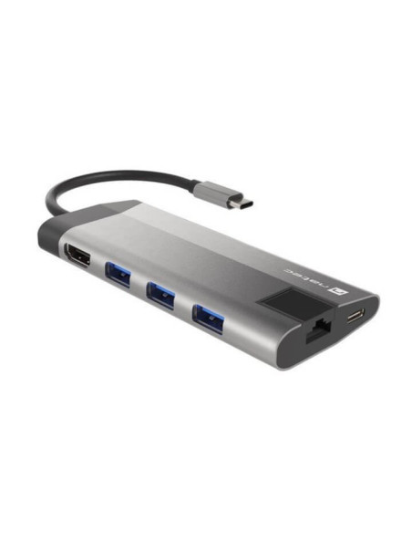 NMP-1690,USB-C Multiport adapter Natec, 3 x USB 3.0/ HDMI 4K/ USB-C PD/ RJ45/ SD/ MICRO, Fowler Plus