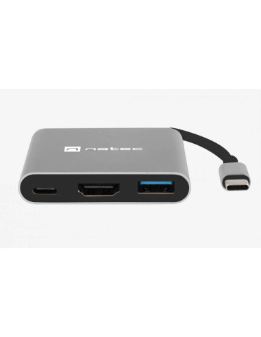 NMP-1607,USB-C Multiport adapter Natec, USB 3.0 HUB/ HDMI 4K/ USB-C PD, Fowler Mini