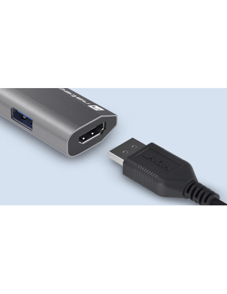 NMP-1984,USB-C Multiport adapter Natec, 2 X USB 3.0 HUB/ HDMI 4K/ USB-C PD, Fowler Slim