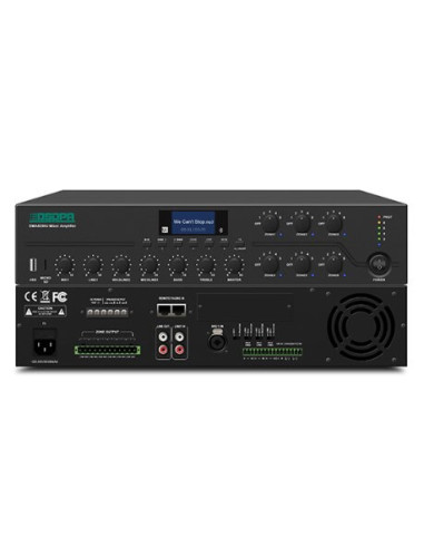 AUDA-DSP-DMA6350U,Amplificator Mixer digital DSPPA DMA6350U, 350W, cu 6 zone și stație de paging la distanță