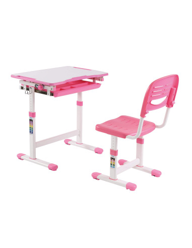B201-PINK,Set birou si scaun copii ergonomic reglabil in inaltime ErgoK SOL Roz-Protecție Pardosea CADOU!