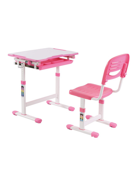 B201-PINK,Set birou si scaun copii ergonomic reglabil in inaltime ErgoK SOL Roz-Protecție Pardosea CADOU!