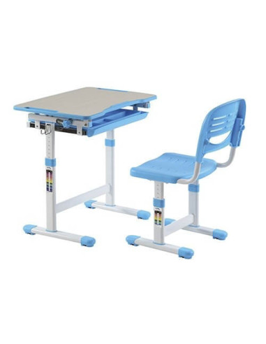 B201-BLUE,Set birou si scaun copii ergonomic reglabil in inaltime ErgoK SOL Albastru-Protecție Pardosea CADOU!