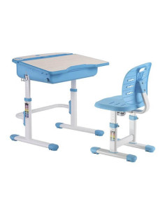 C301S-Albastru,Set birou și scaun copii,reglabil în înălțime,spătar reglabil în adâncime ErgoK ALMA Albastru-Protecție Pardosea 