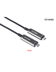 AOC-USB31-CCD-15,Cablu USB-C 3.1 Gen 2 prin fibra optica, Type C to C, 10Gbps, Infobit, doar pentru DATA, 15m