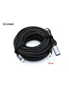 iCable-USB-ACC15,Cablu activ USB 3.0 de extensie AM/AF, Infobit iCable-USB-ACC15, 5Gbps, 15 m