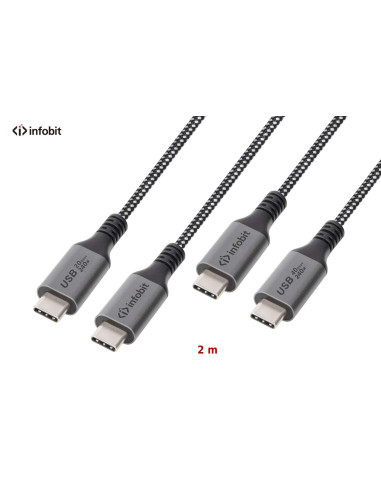 iCable-U4-CC2020,Cablu USB4 type C to C, Infobit iCable-U4-CC2020, 20Gbps, E-Marker, 2m