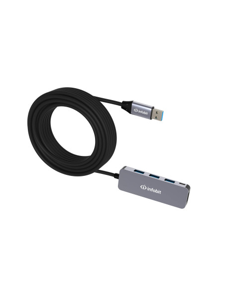 iCable-USB-ACC-H14,Cablu Hub 4 USB 3.2 5GBPS, Infobit iCable-USB-ACC-H14, 5Gbps, 10 m