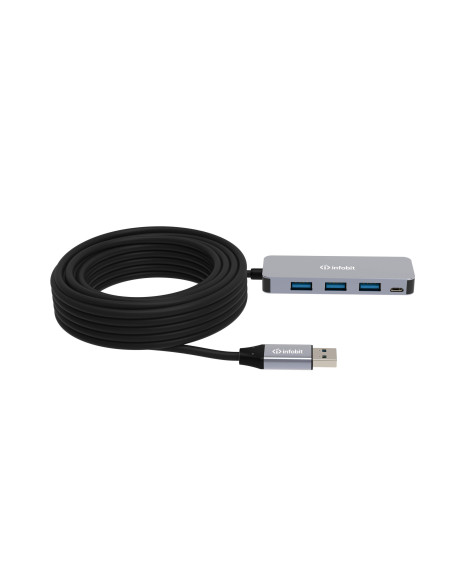 iCable-USB-ACC-H14,Cablu Hub 4 USB 3.2 5GBPS, Infobit iCable-USB-ACC-H14, 5Gbps, 10 m