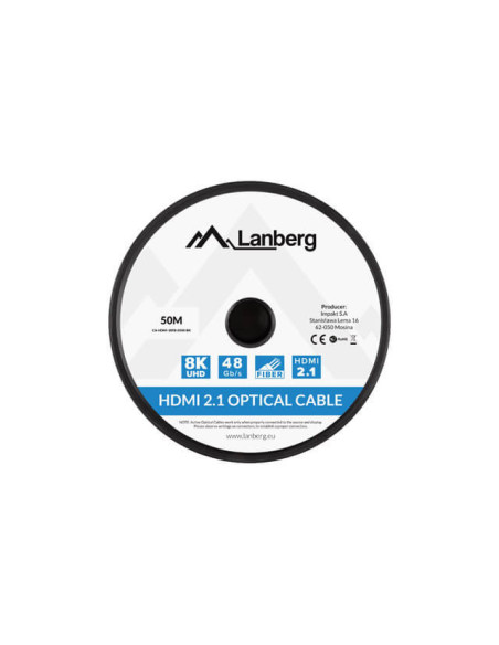 CA-HDMI-30FB-0400-BK,Cablu optic HDMI M/M V2.1, Lanberg, 40m CA-HDMI-30FB-0400-BK,Cablu optic HDMI M/M V2.1, Lanberg, 40m