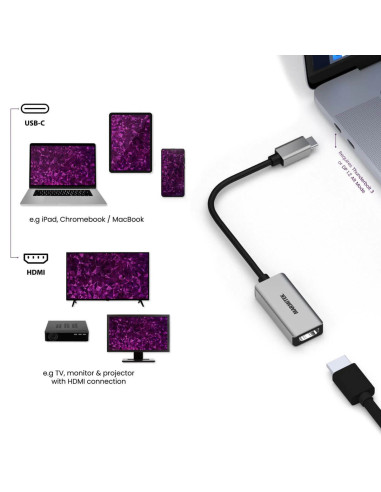 08369,Adaptor/cablu USB-C la HDMI 15cm Marmitek, 08369