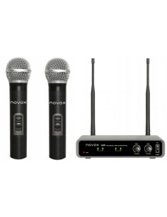 FREE-H2,Set microfon wireless dublu de mana Novox FREE H2, UHF 470-786 MHz, raza 50-80 m
