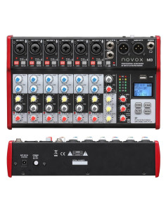M8-Mk2-BT,Mixer analogic 8 canale Novox M8 Mk2 BT, Player MP3 /USB /Bluetooth, (6 mono mic / line + 1 stereo)