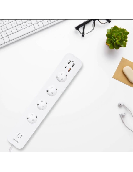 08622,Prelungitor smart Marmitek Power LI, 1x USB-C, 3x USB-A, 1x Quick Charge 3.0, lungime cablu 1.5m, alb