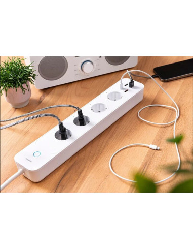 08622,Prelungitor smart Marmitek Power LI, 1x USB-C, 3x USB-A, 1x Quick Charge 3.0, lungime cablu 1.5m, alb